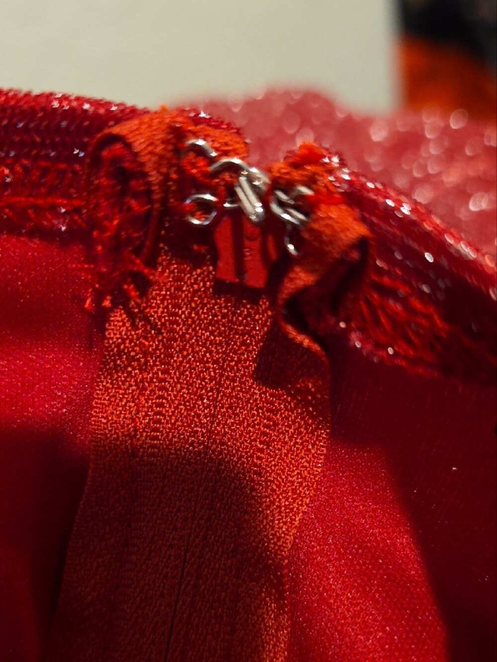 City Studio Glittered Red Ruched Cowl Mini Dress - Picture 9 of 14